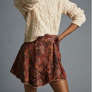 Anthropologie Pilcro Wrap Mini Skirt Size 16